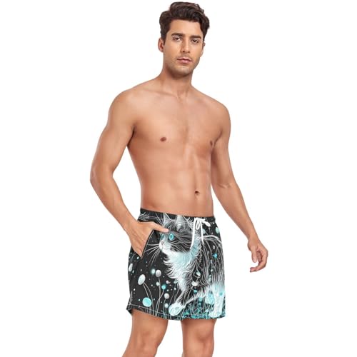 Mens Swimming Trunks Men's Lined Swimsuits with Compression Liner and Pockets Quick Dry Elastic4
