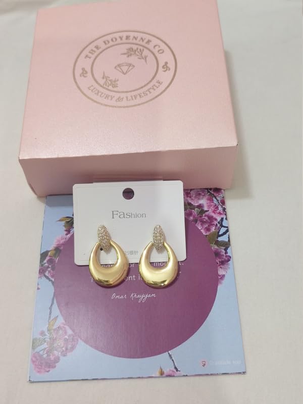 Image of Golden Tone Earring Set for Women | Micro gold Jewellery | Anti Tarnish Finish Minimal Design for Ethnic Western & Styling