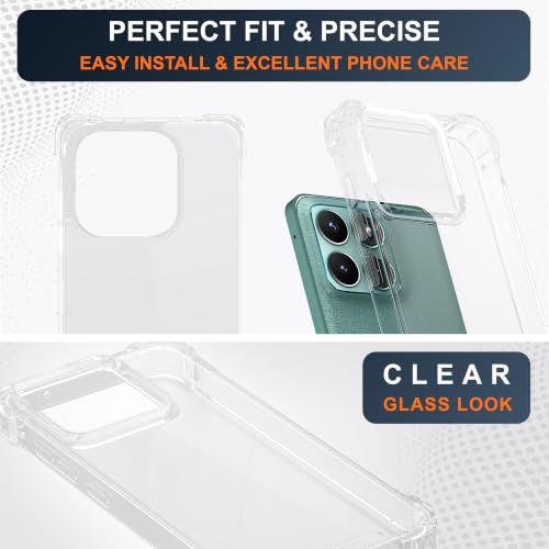 Image of CEDO Cover for Moto Edge 70 Fusion (5G) | Camera Protection Shockproof Bumper-Edge | 360 Degree Protection Acrylic Crystal Clear TPU+PC | Transparent Back Case Backcover (Transparent)