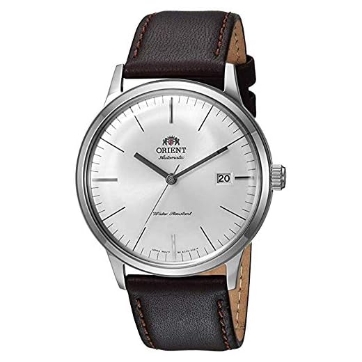 Orient Men's 2nd Gen. Bambino Ver. 3 Stainless Steel Japanese-Automatic Watch with Leather Calfskin Strap, Brown, 21 (Model: FAC0000EW0)
