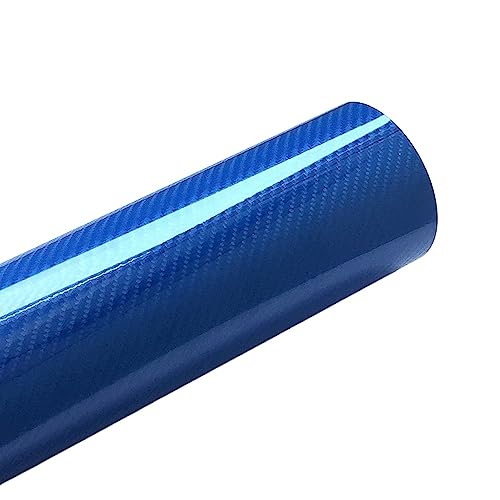 Película envoltura automática fibra carbono 5D azul alto brillo 50x200cm