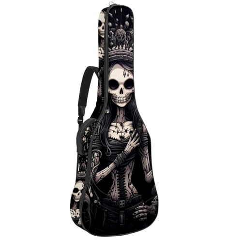 Sac de guitare étanche style punk crâne | Housse rembourrée 101-106 cm
