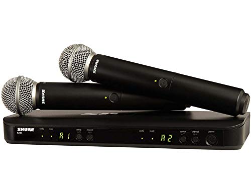 Shure BLX288/SM58 Dual-Channel Wireless Audio System J11 Band (596&ndash;620 MHz) &ndash; BLX88 Receiver...