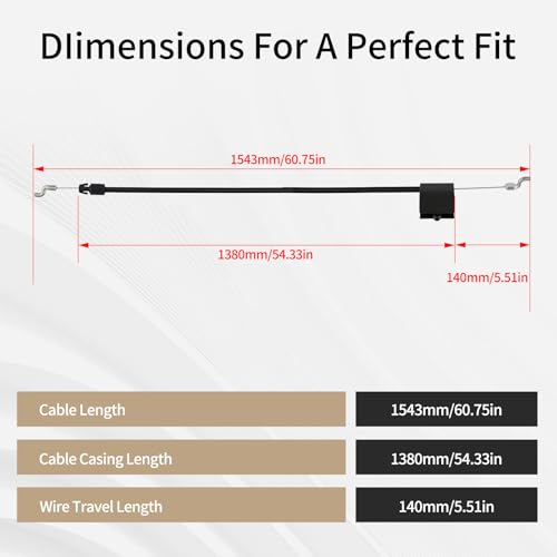 Image of 532183567 Control Cable for for Poulan Husqvarna 5521chv 5521rs Craftsman Lawn Mower 182755 532182755 60-109 Cable Parts 83567 Engine Zone Control Cable Z Bend on Each End