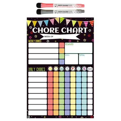 Dry Erase Chore Chart Behavior Board Kids Magnetic Whiteboard Calendar Reward Tracker Daily Tasks Responsibilities Goals Home Cl