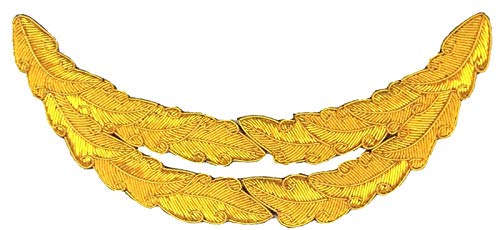 Feuille de chêne doré Royal Navy pour casquette d'amiral brodée main
