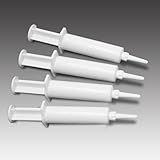 Peachtree Woodworking 15 cc Glue Syringe 4 Pack with Plunger and Needle Applicator Tips with Cap • For White • Modeling