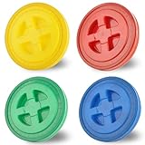 4PCS 5 Gallon Screw Top Lids, Leak-Proof Seal Lids Bucket for Pet Food Storage Container Lids, Paint Storage, 5 Gallon Screw Top Lids for Plastic Bucket Compatible with Gamma,Black