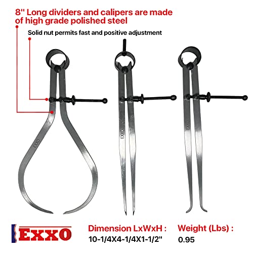 Exxo Tools set 3 piezas calibradores de 8 pulgadas miniatura 2