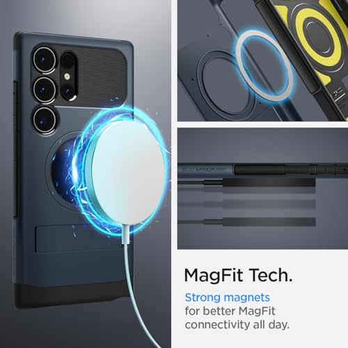 Spigen Slim Armor MagFit Back Cover Case Compatible with Galaxy S24 Ultra (TPU + Poly Carbonate | Metal Slate) 2 41rXutgKBjL