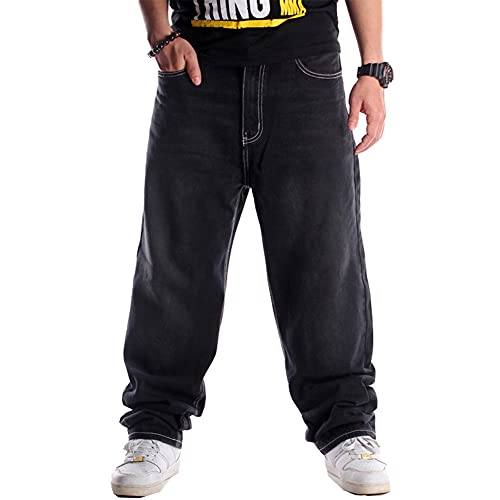Ruiatoo Men's Classic Baggy Jeans Daily Loose Denim Jeans Hip Hop Dance Jogging Long Casual Pants