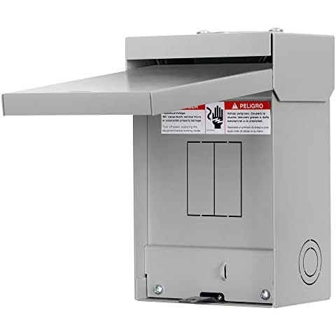 60 Amp Single Phase, 3 Wire, Solid Neutral, 2 Spaces and 4 Circuits Outdoor Circuit Breaker Enclosure(9.5 x 6 x 5 inches) Cover