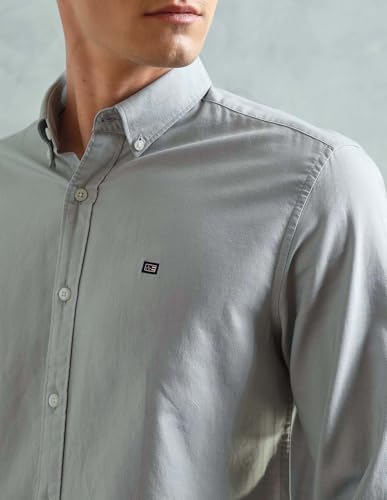 Image of Arrow Sport Solid Slim Fit Cotton Shirt for Men - Full Sleeve Mens Casual Shirts