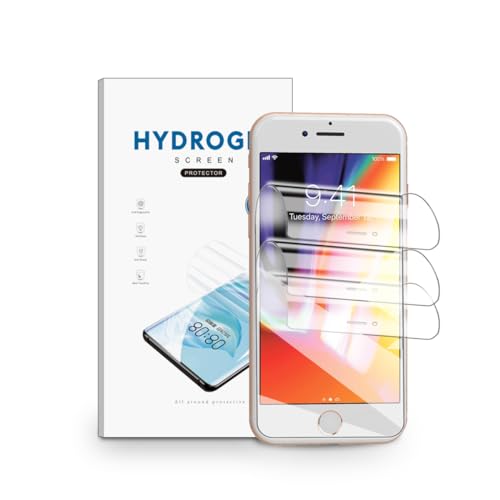 nvskvd Film Hydrogel pour iPhone 8/iPhone 7/iPhone SE 2022 2020, 3 Pièces TPU Film Protection Écran HD Clair Doux Transparent Film de Protection d'écran