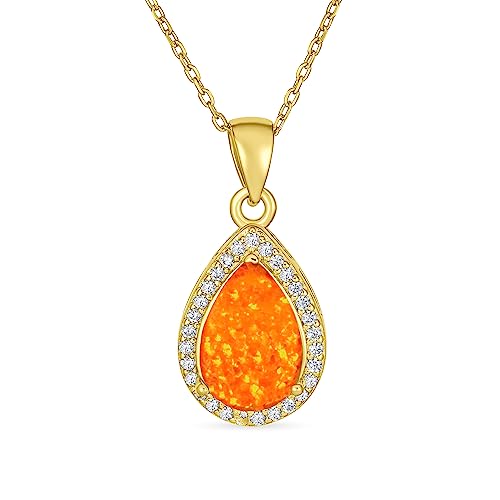 Pendentif opale orange solitaire élégant idée cadeau anniversaire