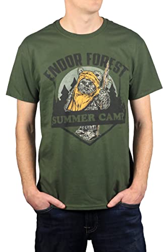 STAR WARS Endor Forest T-Shirt for Men Adult Graphic Tshirt Men's Tee Gift Merch Women Apparel Clothes Stuff Novelty Vintage Summer Camp Ewok (Olive, Large)