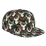 Unisex Adult Camouflage American Flag Hunting Camo Deer Baseball Cap Snapback Dad Hat for Camping Golf Outdoor Activities, Fashionable Adjustable Snap Military Cap, One Size Fits Most