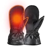 Handschuhe für Herren Damen Beheizte elektrische Handschuhe wiederaufladbar, Pu. Wasserdichter beheizter Touchscreen Batteriebetriebene Motorrad Jagd Angeln Skifahren-Radhandschuhe for Jagdski-Motorra