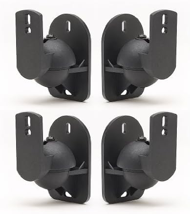 Universal Speaker Wall Brackets, Pack of 4, Black