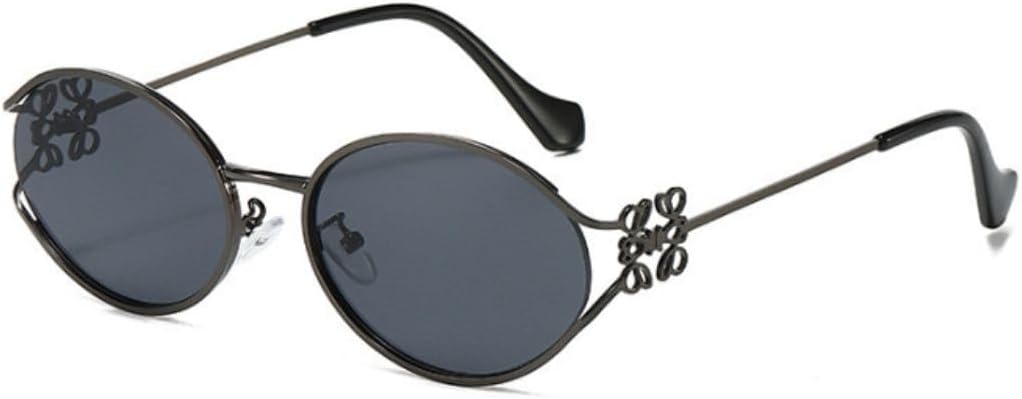 Womens Sunglasses – Designer Square & Oval Frames, Luxury Metal Floral Big Sunglasses, UV400 Protection