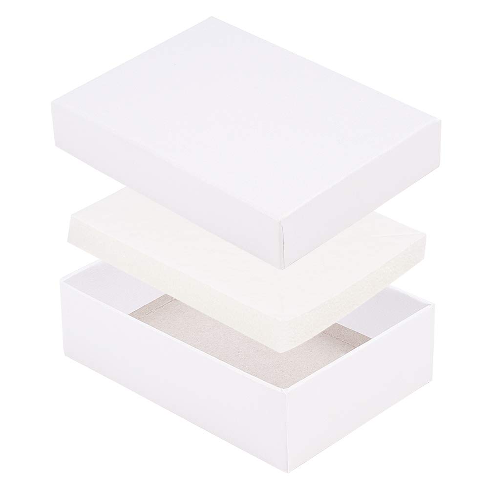 NBEADS 60 Pz Bianco Rettangolo Gioielli Scatole di Cartone Imballaggio Box per Collane, Orecchini E Anelli, 9 X 6.5 X 2.8 cm