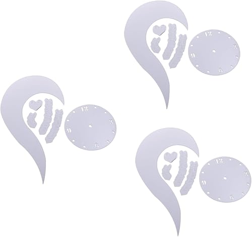 IMIKEYA 3pcs 3D Wall Stickers Love Wall Sticker 3D Mirror Wall Sticker DIY Wall Sticker DIY Wall Clock Decals 3D Mirror Wall Clock Applique Acrylic