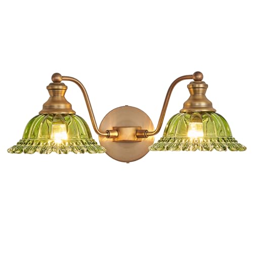 Image of XIEDUN Green 2 Light Vanity Light Bathroom Light Vintage Bathroom Light Fixtures