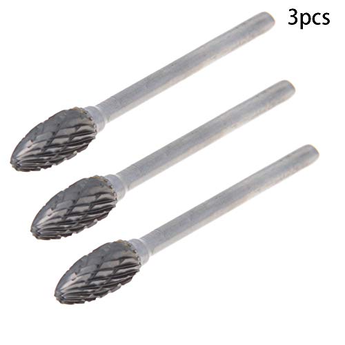 Fresas rotativas Auniwaig 3 piezas 3mm carburo doble corte miniatura 3