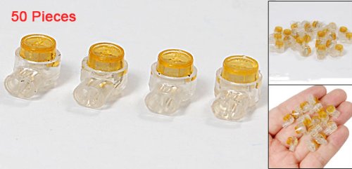 sourcing map 50 Pcs UY Connector 2 Ports Splice Joints Yellow for 2-wire - Image 3