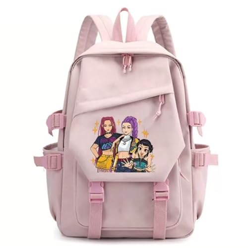 PulseLaaab Mochila K-Pop Demon, Bonita Mochila De Anime Con Cremallera Escolar...