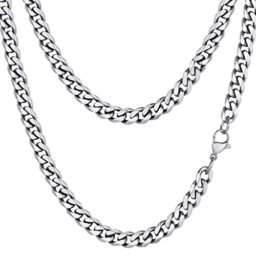 PROSTEEL Men Chains 22 Inch Stainless Steel Cuban Chain Necklace Cadena De Plata para Hombre
