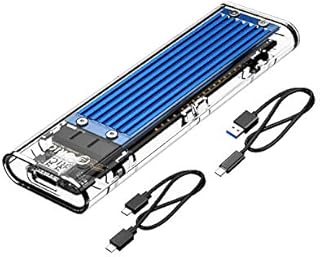 ORICO NVME M.2 to Type-C USB3.1 Gen2 10Gbps Transparent External Solid State Drive Adapter Enclosure for 2280 2260 2242 2230 PCI-E M2 M-Key SSD, USB Type C Converter Case (TCM2-Blue)