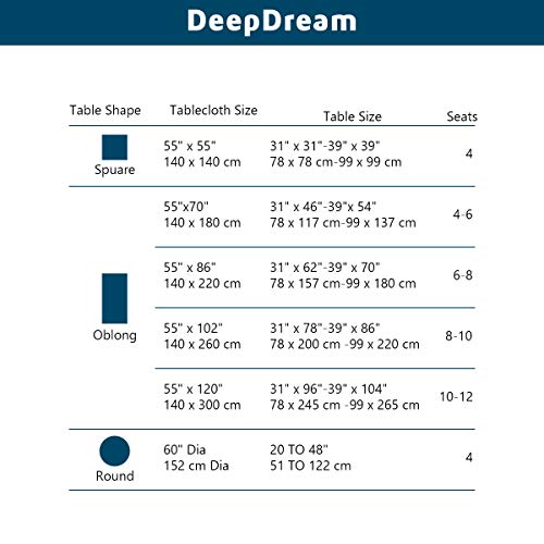 Deep Dream Tablecloth, Embroidered Table Cloth Cotton Linen Wrinkle Free Tablecloths Washable Dust-Proof Table Cover For Kitchen Dinning Party (Rectangle/Oblong, 55 X 86 Inch, Sky Blue) #TOP7