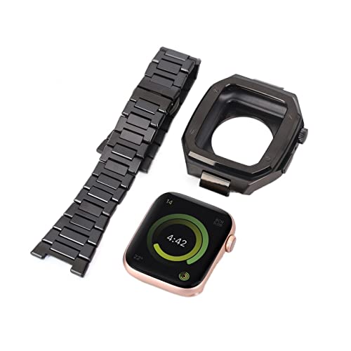 Boîtier iWatch 44mm avec bracelet acier : parfait du bureau aux soirées