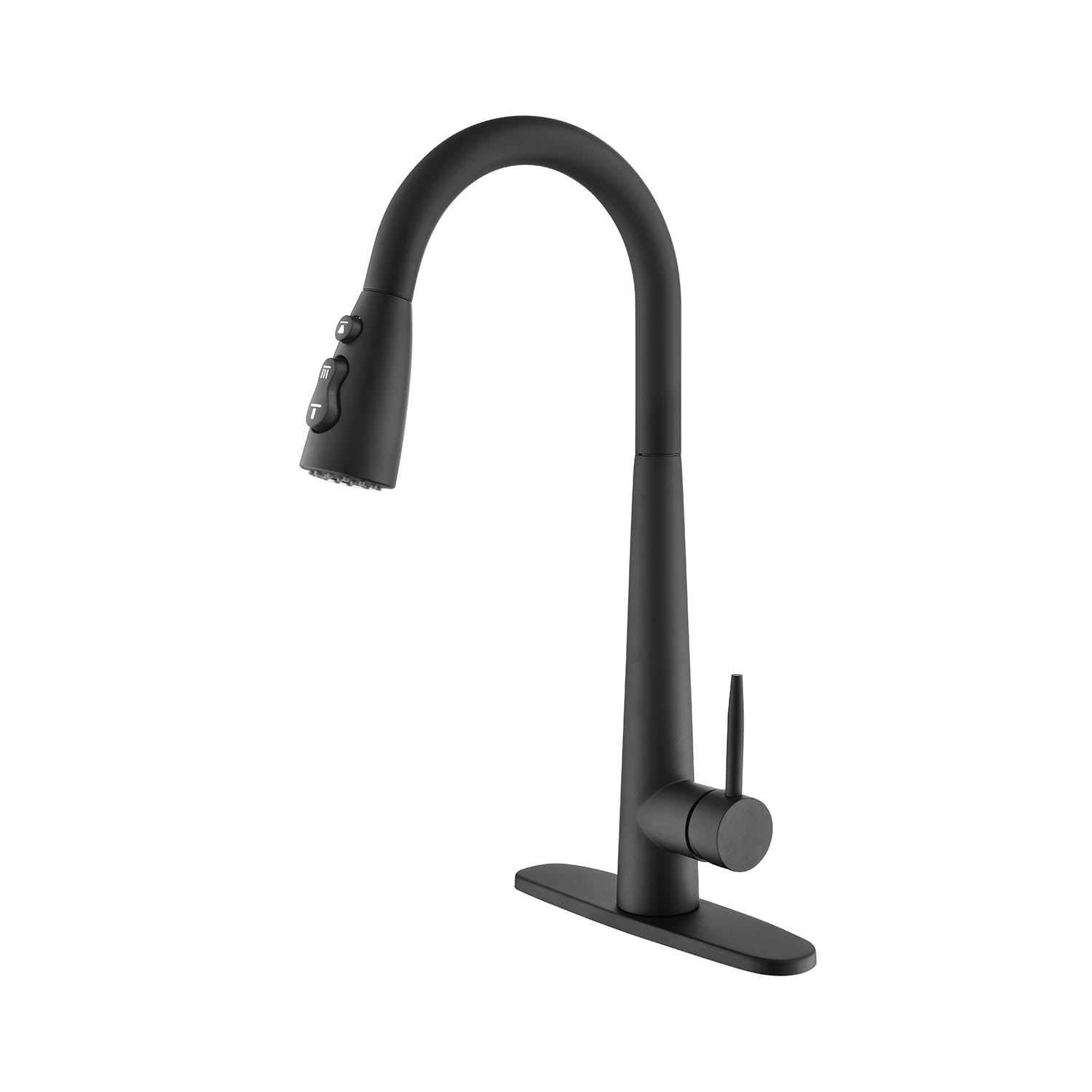 ZYCHSJXA Pull Out Sprayer Countertop Mount Matte Black Mixer Faucet 360 Degree Swivel Kitchen Sink Hot and Cold Water Faucet(White)