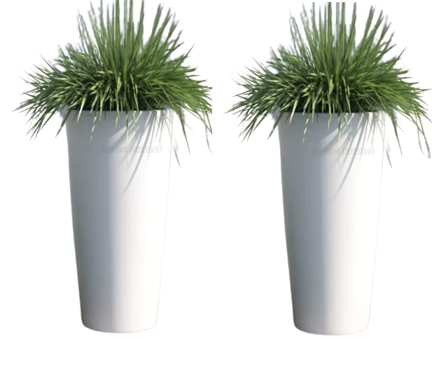Lavish Craft Plant Store Metal Tall Planters Outdoor Indoor - 20 inch Modern Flower Pots for Balcony Deck Large Planters for Outdoor Indoor Garden Patio (White 2 Pcs) (B0BW7TJRBM) Amazon Price History, Amazon Price Tracker