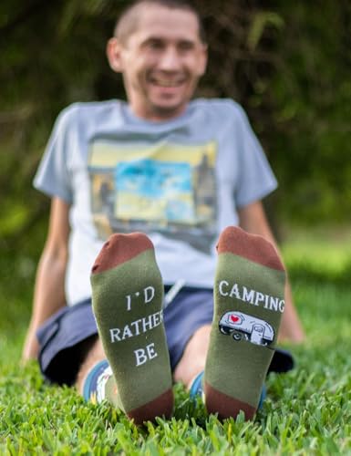 YEXIPO Funny Socks for Men Women I'D Rather Be Outdoor Activities Novelty Gifts For Hunting Golfing Camping Skiing Gaming2