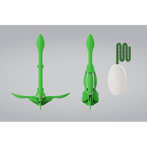 Dreizack Kayak Anchor Kit, 3.5 lb Folding Grapnel Boat Anchor Trolley Accessories with 40ft Rope and PVC Buoy for Fishing Kayaks SUP Paddle Boards Canoes Jet Ski PWC Inflatable Small Boats Green Cover