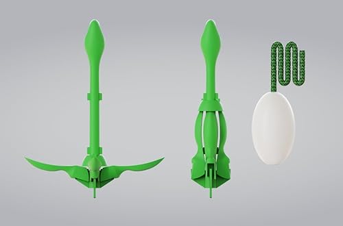 Dreizack Kit de âncora de caiaque, acessórios de carrinho de âncora de barco dobrável de 1,6 kg com