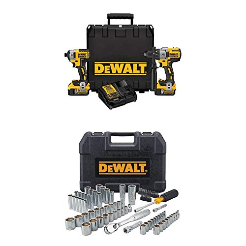 DEWALT 20V MAX XR Hammer Drill & Impact Driver Combo Kit with 84-Pc Tools