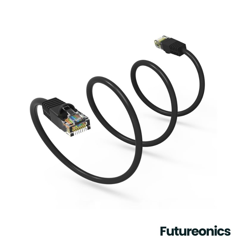 Paquete 20 cables Ethernet Cat 6 150 pies negro UTP miniatura 4