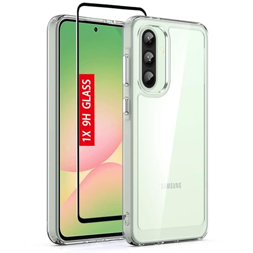 Guarishel for Samsung Galaxy-A56-5G Phone Case: Military-Grade Shockproof Phone Cover with Tempered Glass Screen Protector, Anti-Scratch & Reinforced Bumpers - Crystal Clear