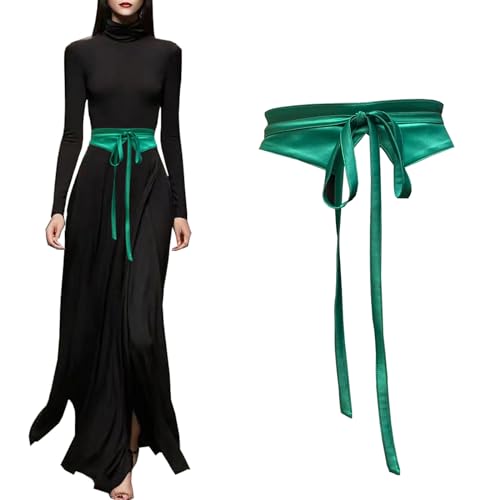 woman obi belt for dress wide Waspie Corset Belt lace-up satin black waist Belt for ladies