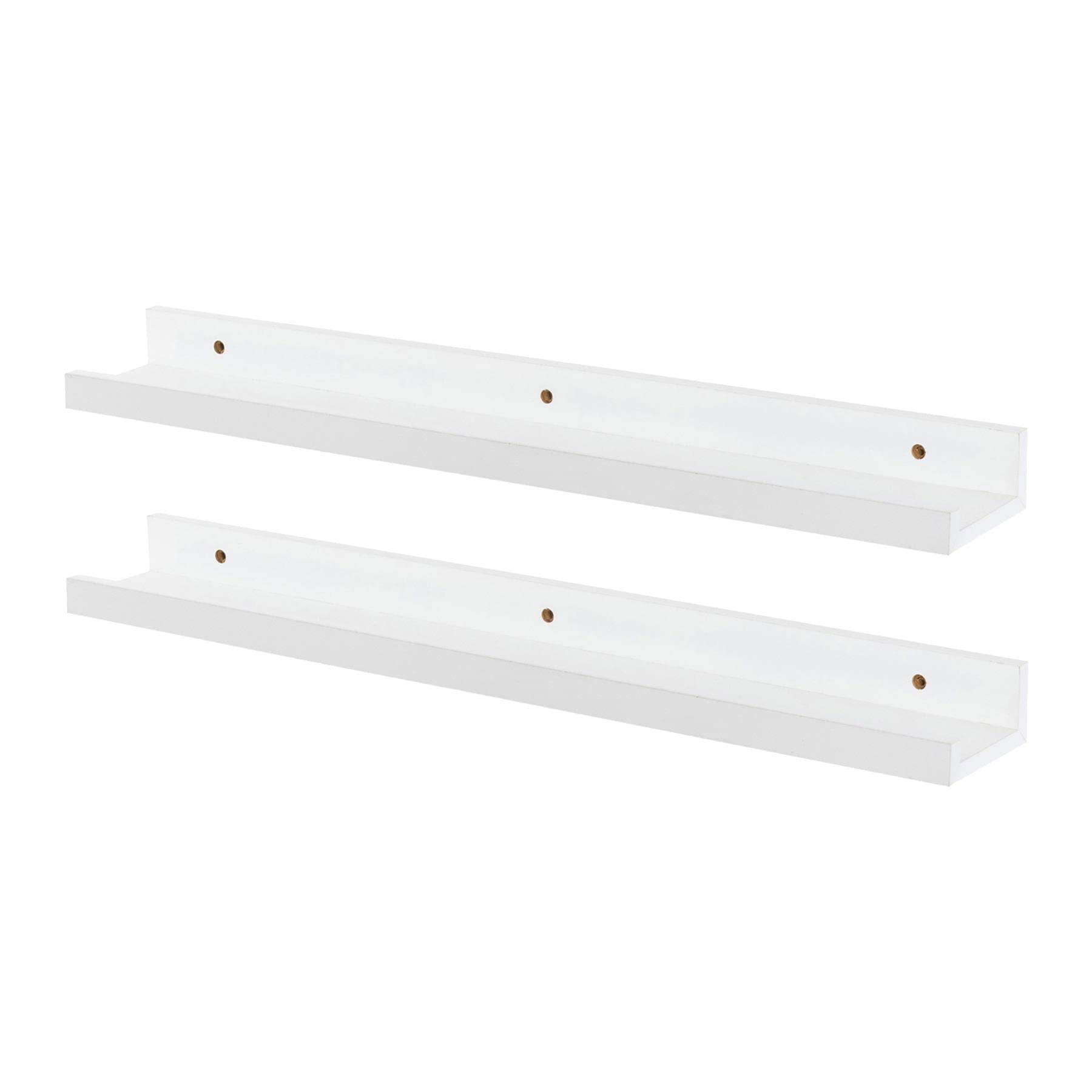 Harbour Housewares Floating Picture Ledge Wall Shelf - 56cm - White - Pack of 2 - Photo Gallery Bookshelf Wall Shelves Bookcase Floating Shelves for Living Room Display, Bedroom, Office Storage