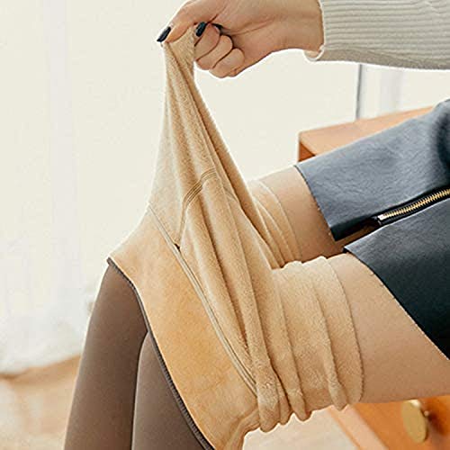 ausuky Legs Fake Translucent Warm Fleece Pantyhose Slim Stretchy Women Winter Outdoor4