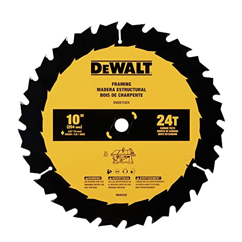Opiniones de Dwf Te161abw1 los 5 mejores. 45 DEWALT Hoja de sierra de uso general 24T de 25,4 cm (DWA11024)