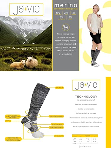 Image of ja vie 68% Merino Wool Performance Breathable Knee High Socks for Women & Men