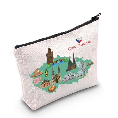 MEIKIUP チェコ共和国 旅行ギフト チェコ共和国 シンボル 旅行 コスメバッグ プラハ 旅行ギフト チェコ共和国 バケーションギフト, チェコ共和国バッグ, ☘代のサムネイル