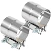 DOCAS 2.5 Inch Exhaust Clamp, Lap Joint Band Clamp Stainless Steel 2PCS