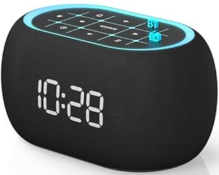 ANJANK Alarm Clock FM Radio with Bluetooth Speaker, Hi-Fi Stereo Sound, 0-100% Dimmer,7 Clolors Night Light, 8 Wake Up Sounds,16-Level Volume, Small Digital Clock with Sleep Timer for Bedroom Bedside